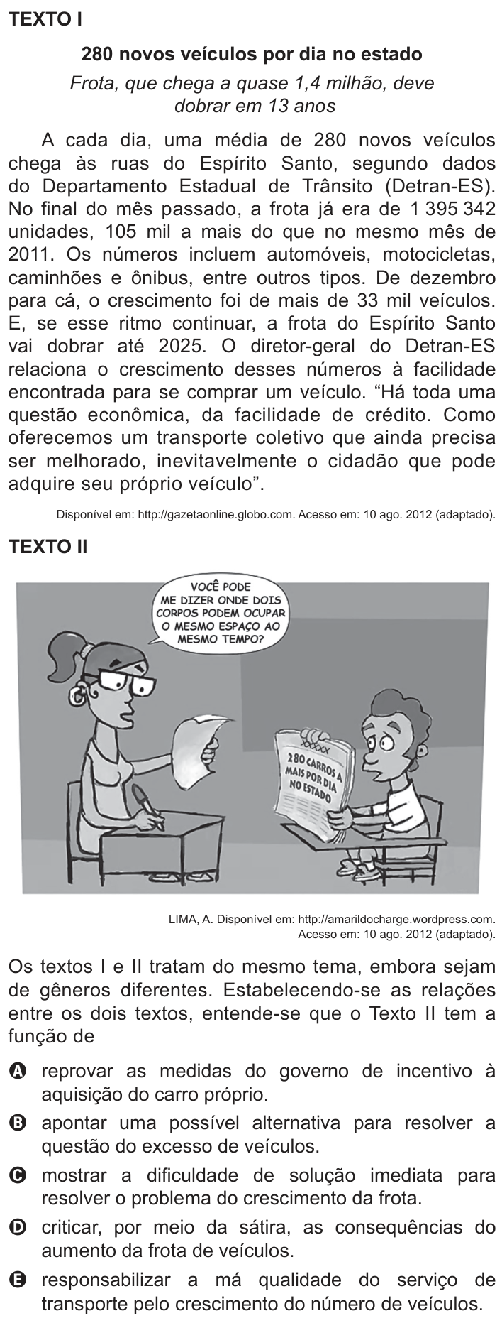 Questão 128 no caderno Cinza do ENEM PPL 2016