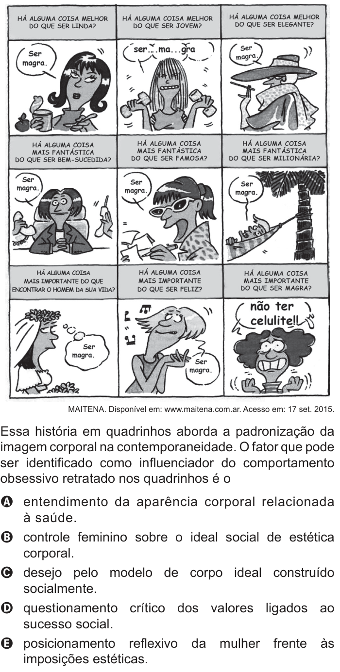 Questão 129 no caderno Cinza do ENEM PPL 2016