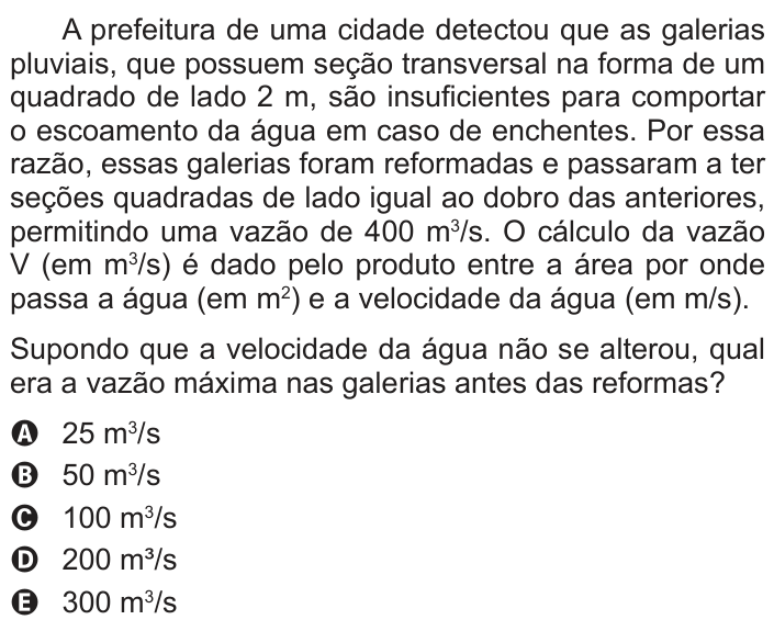 Questão 139 no caderno Cinza do ENEM PPL 2016