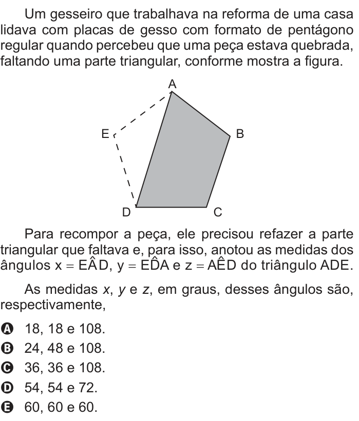 Questão 140 no caderno Cinza do ENEM PPL 2016