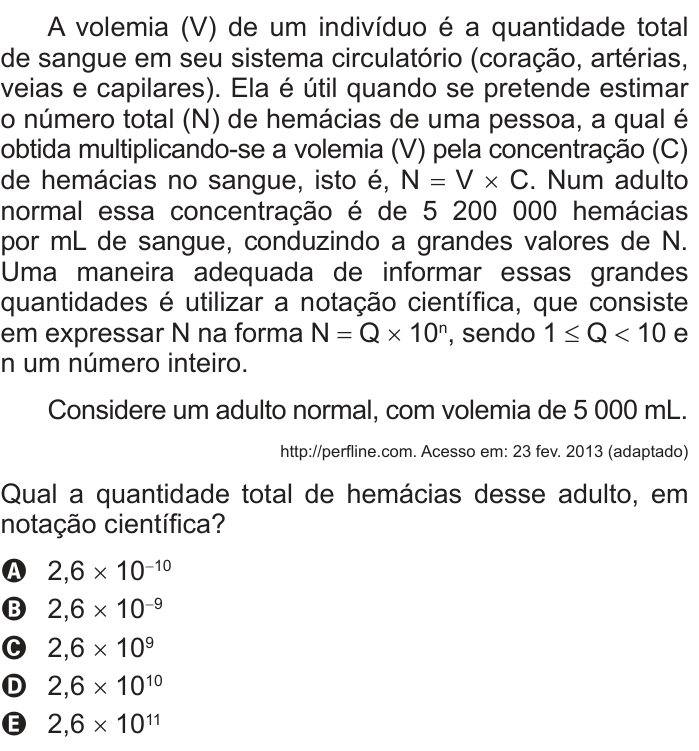 Questão 141 no caderno Cinza do ENEM PPL 2016