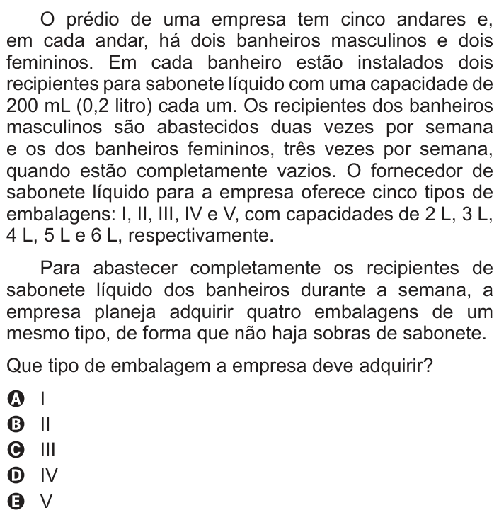 Questão 146 no caderno Cinza do ENEM PPL 2016