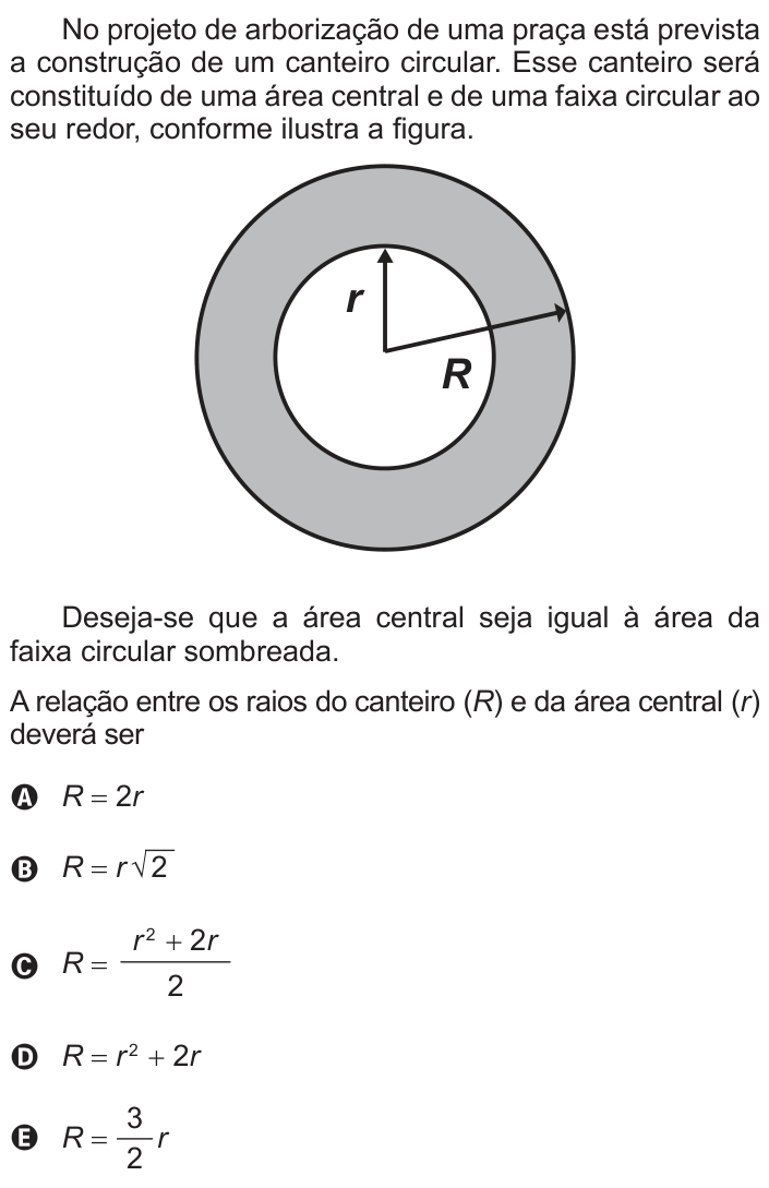 Questão 154 no caderno Cinza do ENEM PPL 2016