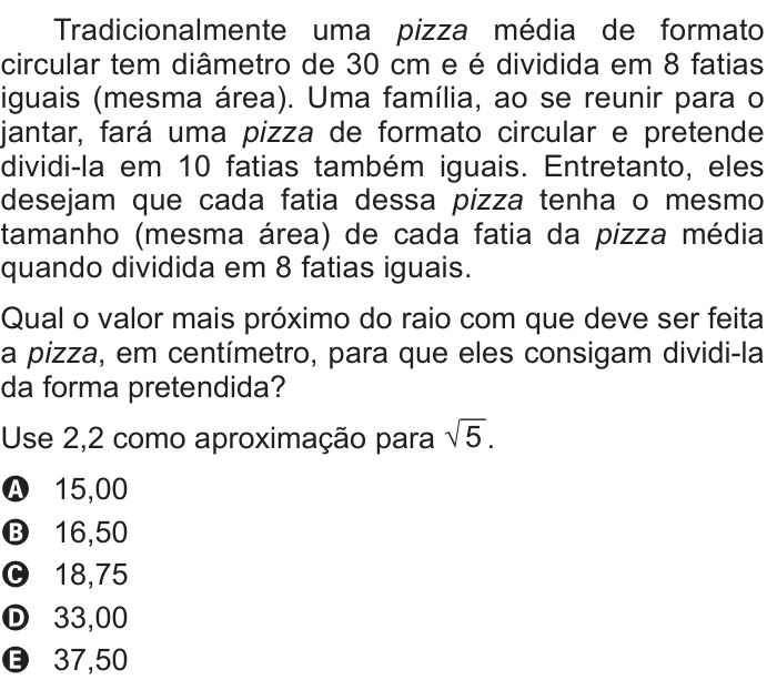 Questão 161 no caderno Cinza do ENEM PPL 2016