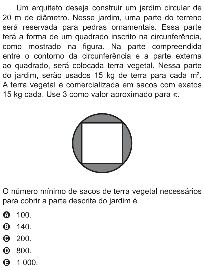 Questão 162 no caderno Cinza do ENEM PPL 2016