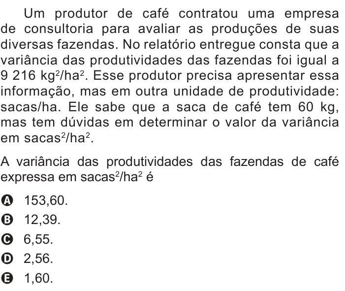 Questão 167 no caderno Cinza do ENEM PPL 2016