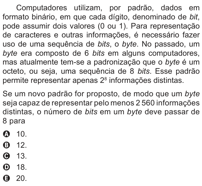 Questão 174 no caderno Cinza do ENEM PPL 2016