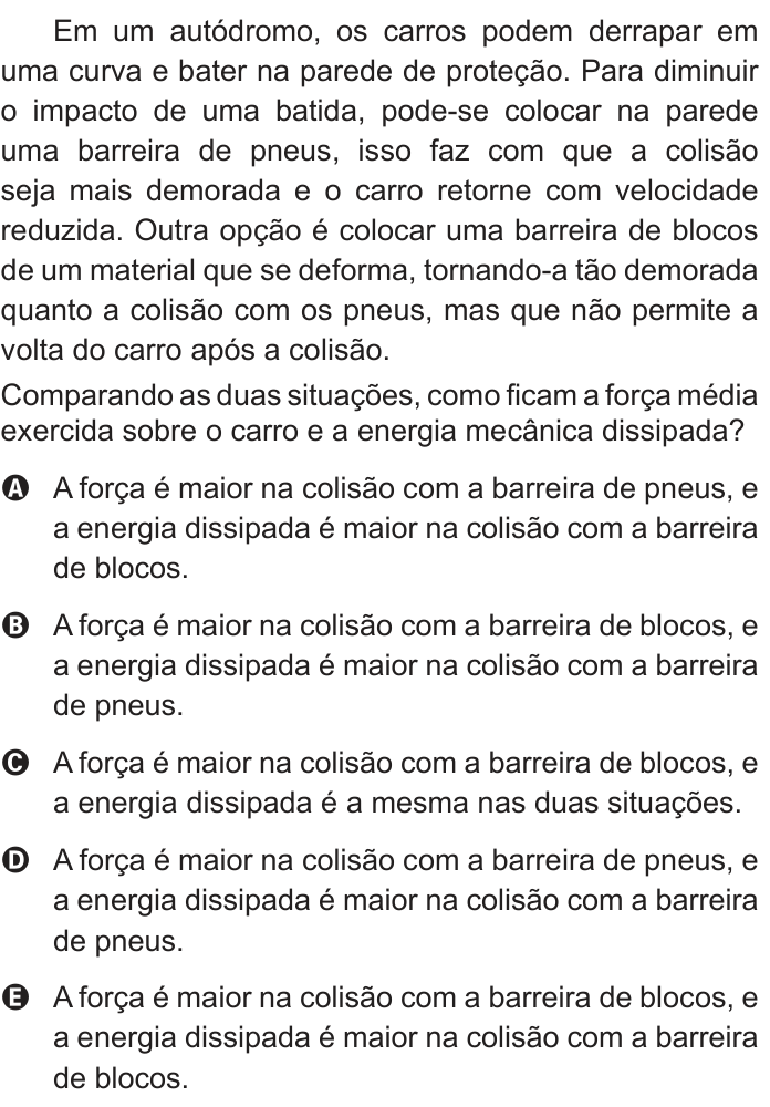 Questão 105 no caderno Azul do ENEM 2022