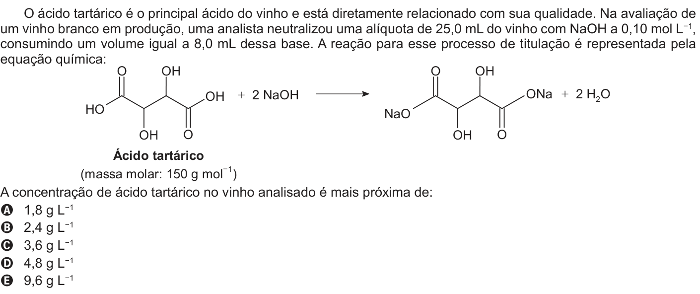Questão 108 no caderno Azul do ENEM 2022
