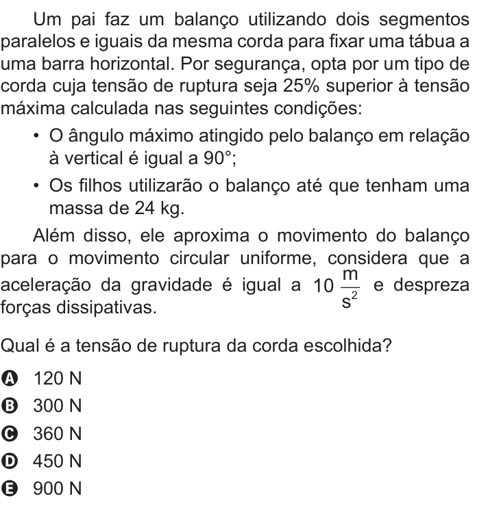 Questão 112 no caderno Azul do ENEM 2022