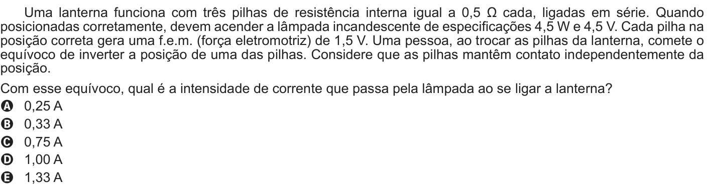 Questão 119 no caderno Azul do ENEM 2022