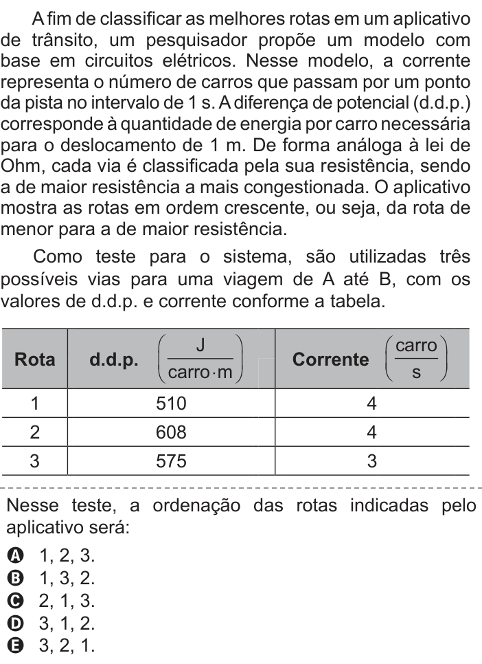 Questão 128 no caderno Azul do ENEM 2022
