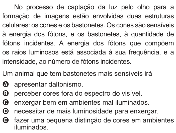 Questão 130 no caderno Azul do ENEM 2022