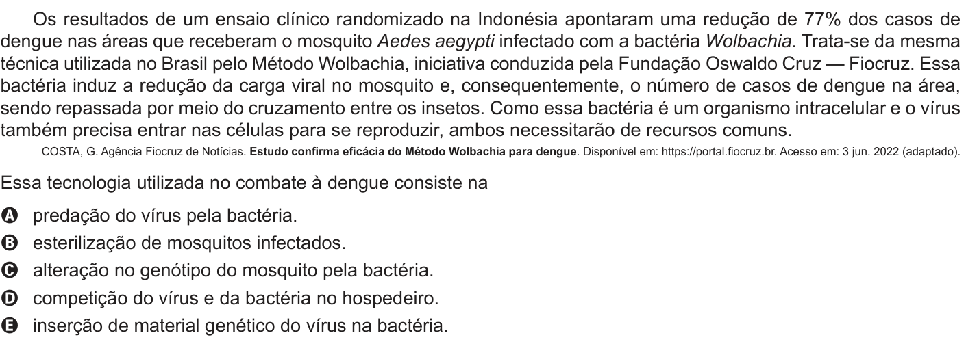 Questão 132 no caderno Azul do ENEM 2022