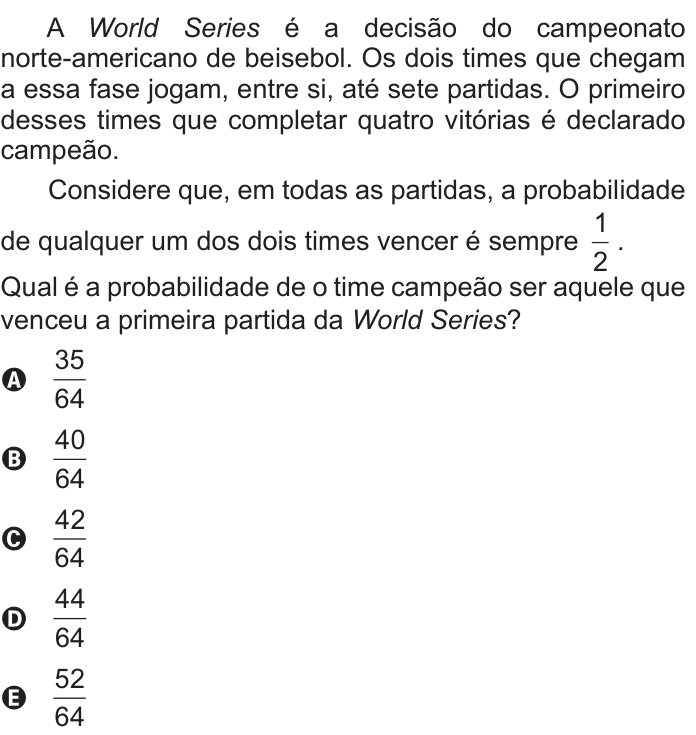 Questão 137 no caderno Azul do ENEM 2022
