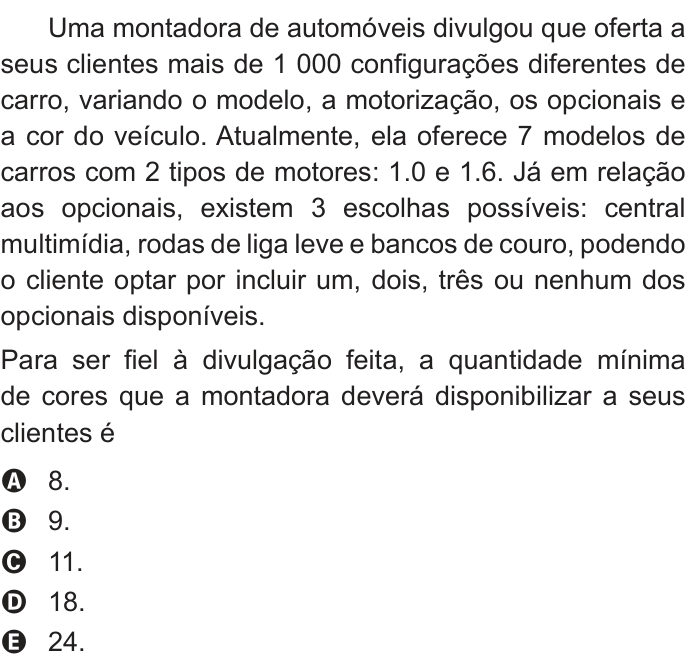 Questão 142 no caderno Azul do ENEM 2022