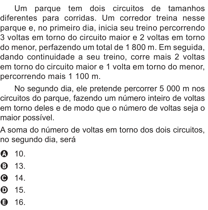 Questão 146 no caderno Azul do ENEM 2022