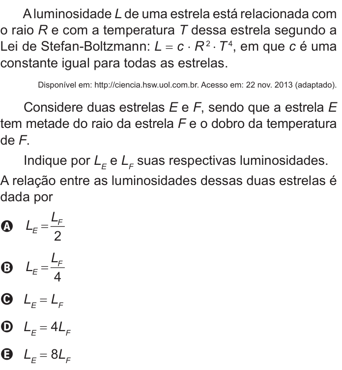 Questão 148 no caderno Azul do ENEM 2022