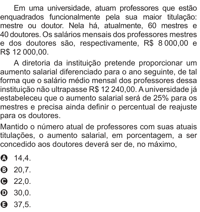 Questão 163 no caderno Azul do ENEM 2022
