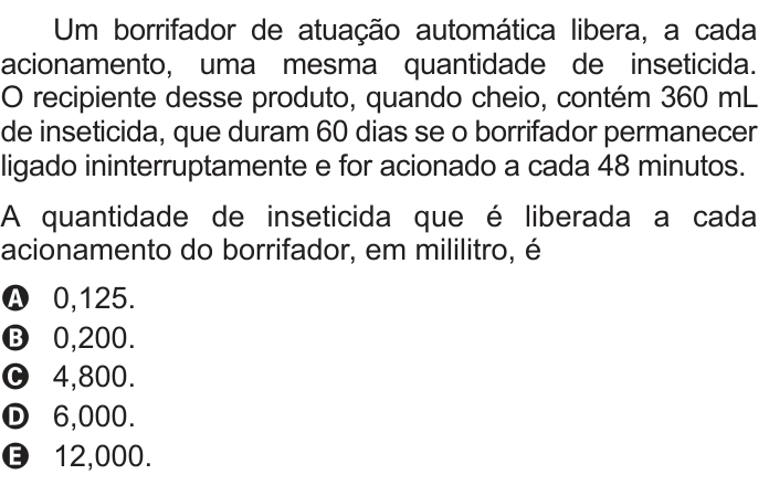Questão 164 no caderno Azul do ENEM 2022