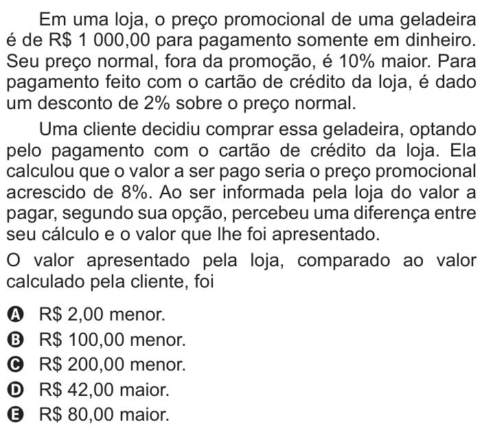 Questão 167 no caderno Azul do ENEM 2022