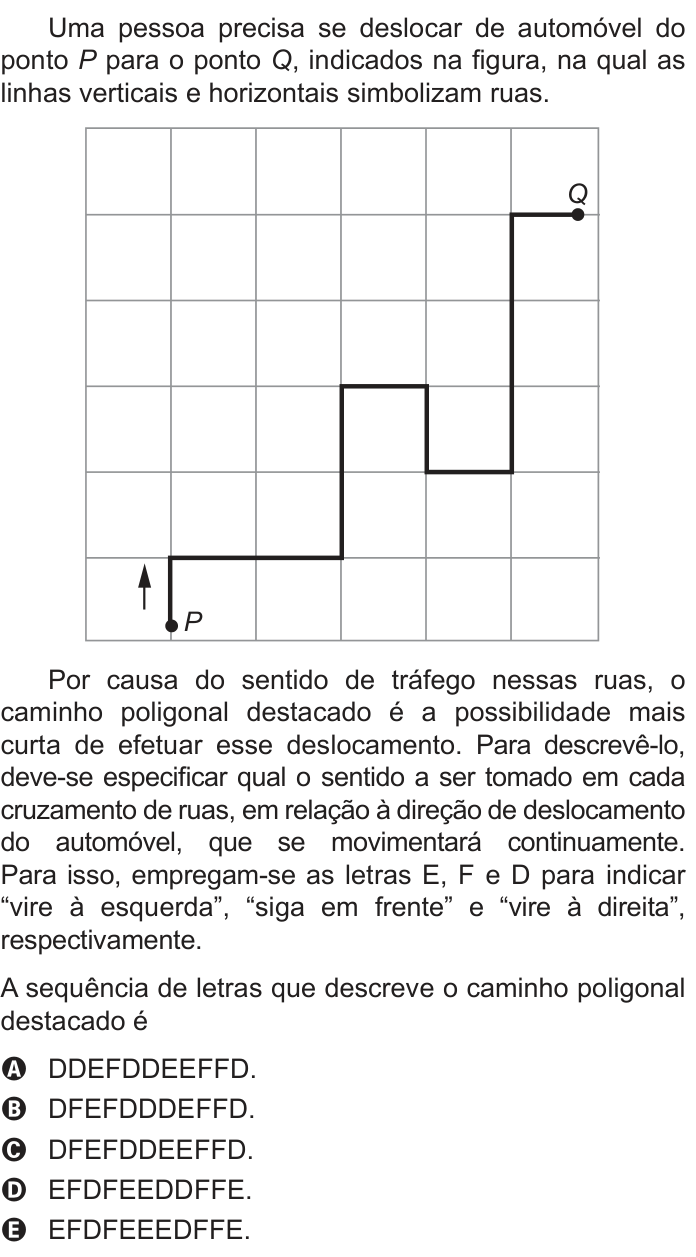 Questão 168 no caderno Azul do ENEM 2022