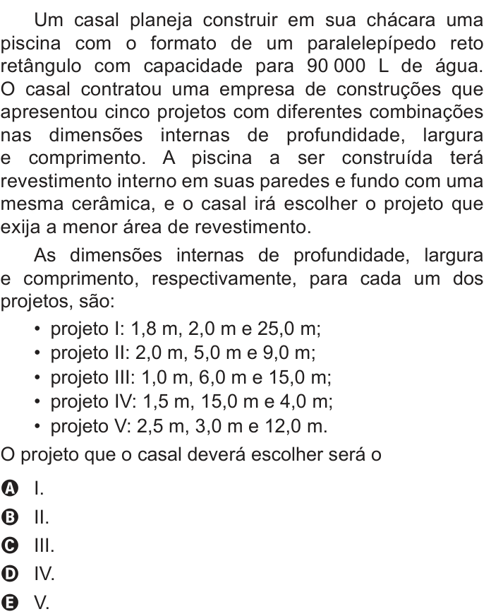Questão 172 no caderno Azul do ENEM 2022