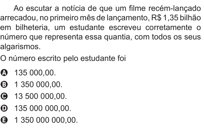 Questão 175 no caderno Azul do ENEM 2022