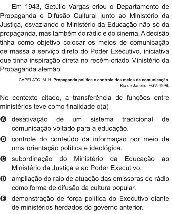 Questão 2 no caderno Branco do ENEM PPL 2015