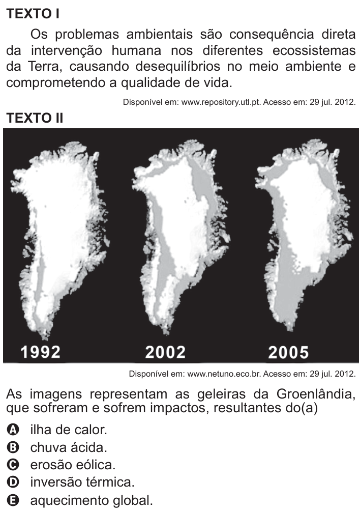 Questão 4 no caderno Branco do ENEM PPL 2015