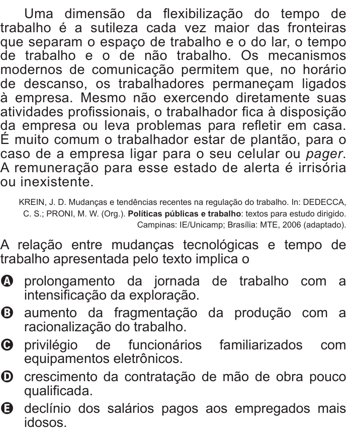 Questão 6 no caderno Branco do ENEM PPL 2015