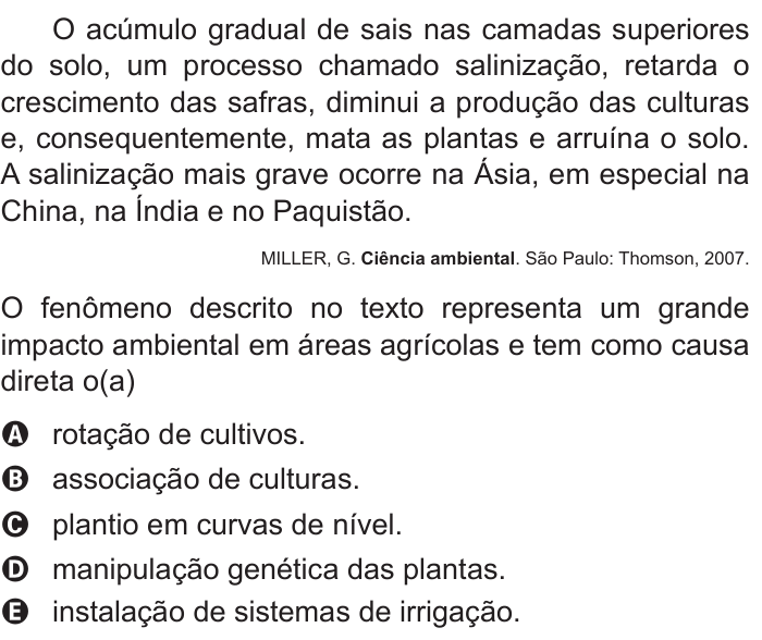 Questão 12 no caderno Branco do ENEM PPL 2015