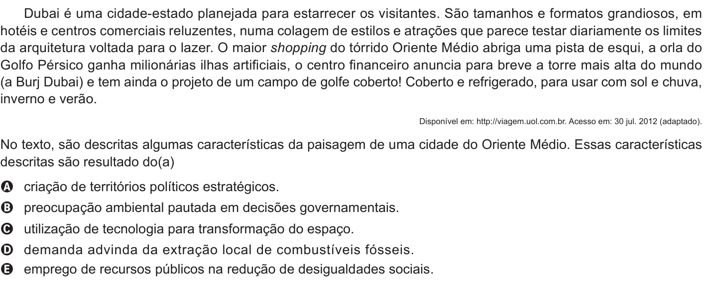 Questão 16 no caderno Branco do ENEM PPL 2015