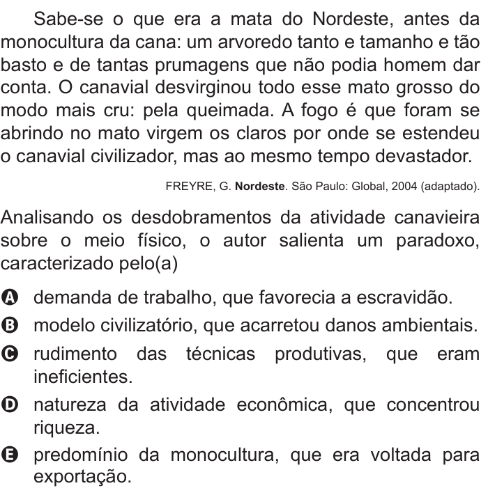 Questão 17 no caderno Branco do ENEM PPL 2015