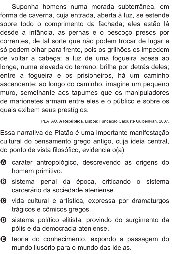 Questão 21 no caderno Branco do ENEM PPL 2015