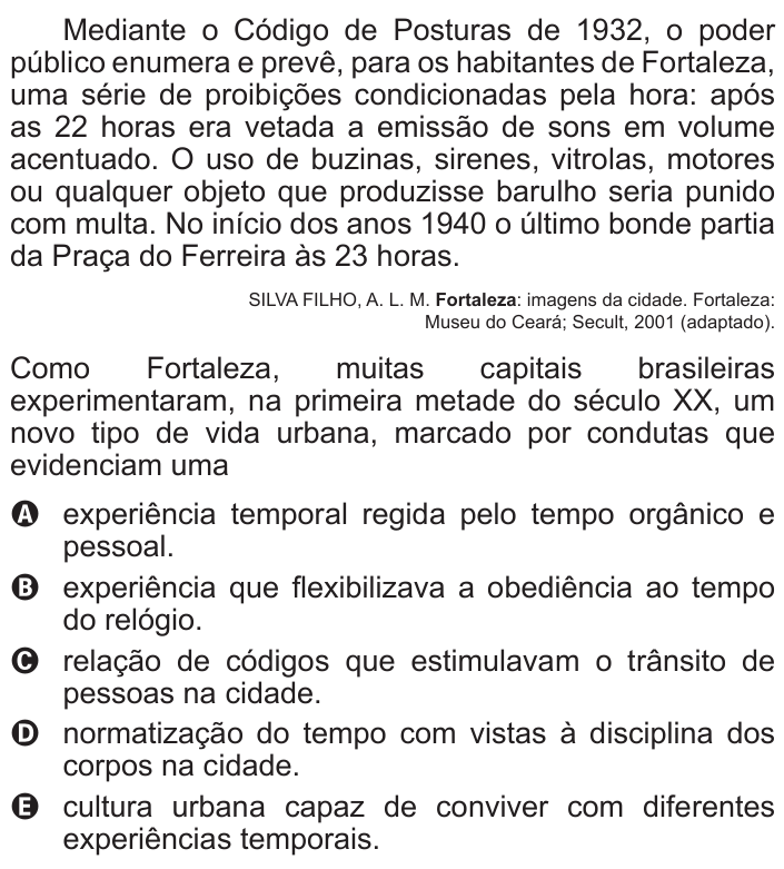 Questão 24 no caderno Branco do ENEM PPL 2015