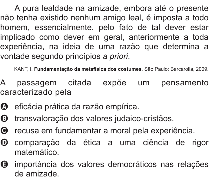 Questão 26 no caderno Branco do ENEM PPL 2015