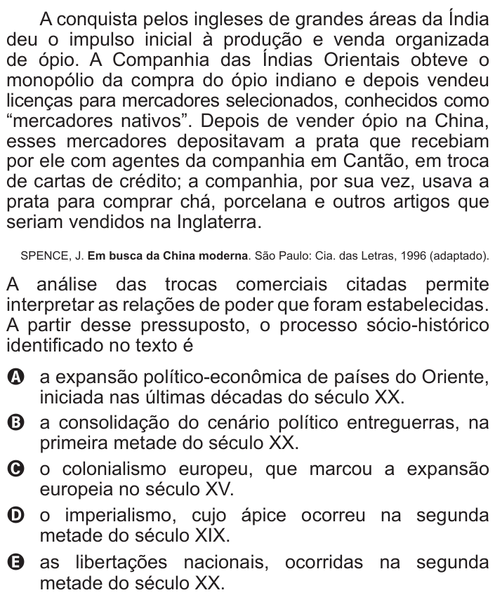 Questão 27 no caderno Branco do ENEM PPL 2015