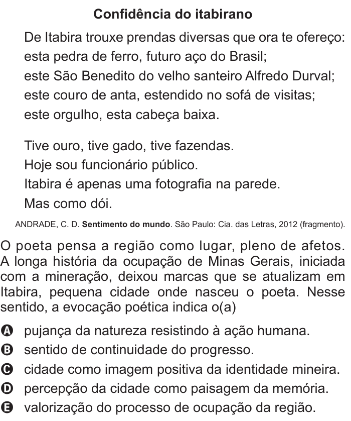 Questão 41 no caderno Branco do ENEM PPL 2015