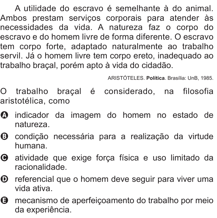 Questão 42 no caderno Branco do ENEM PPL 2015