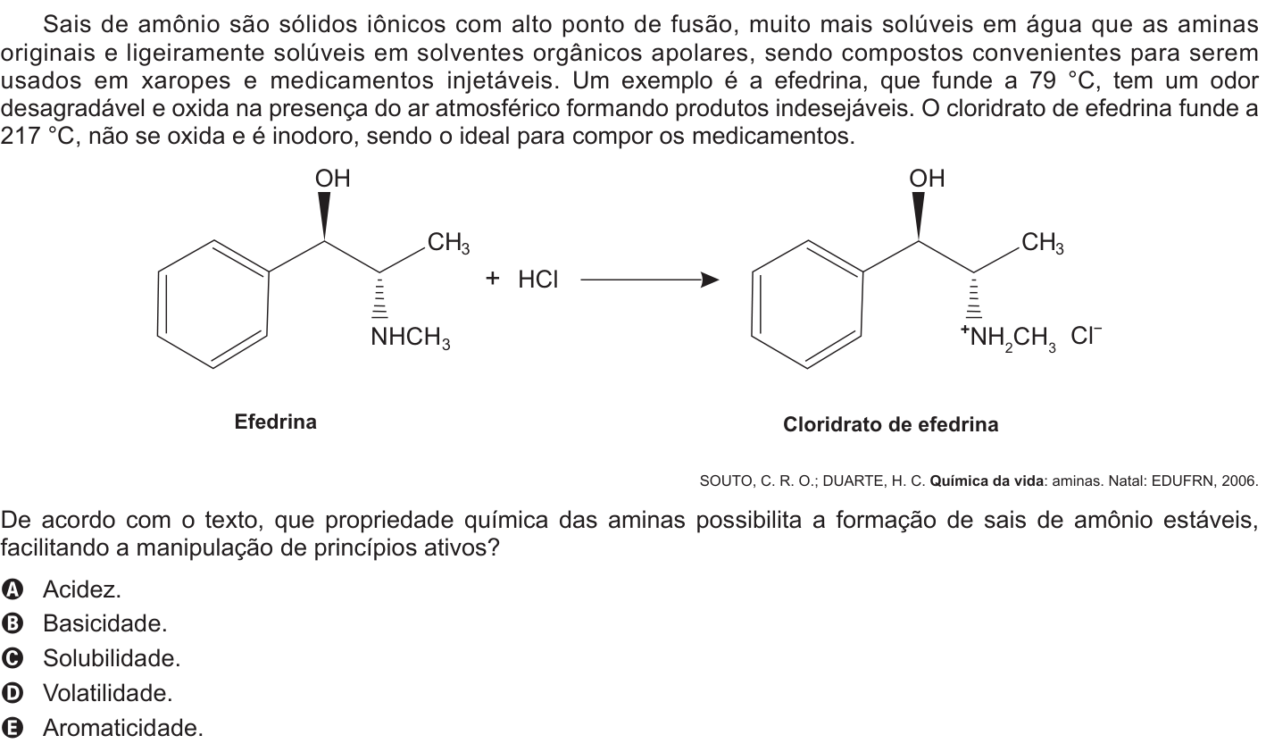 Questão 52 no caderno Branco do ENEM PPL 2015