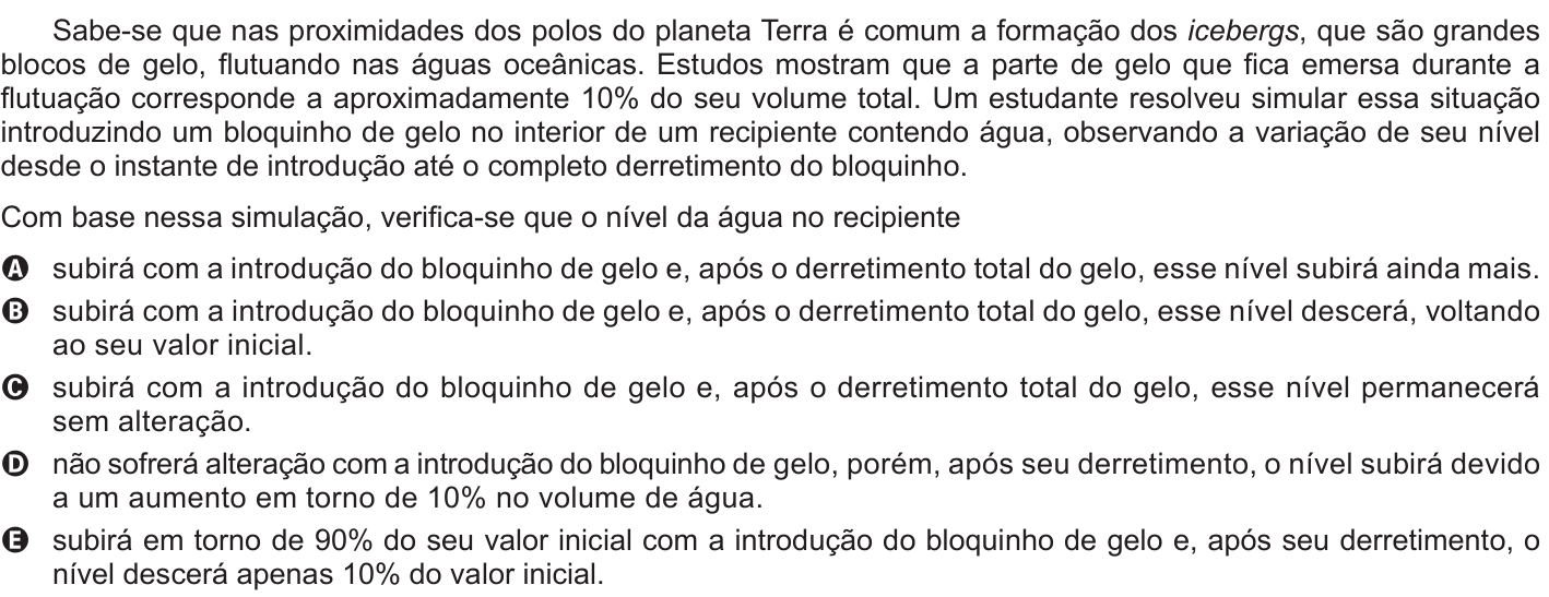 Questão 54 no caderno Branco do ENEM PPL 2015