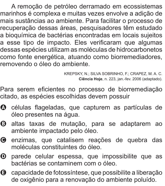 Questão 60 no caderno Branco do ENEM PPL 2015