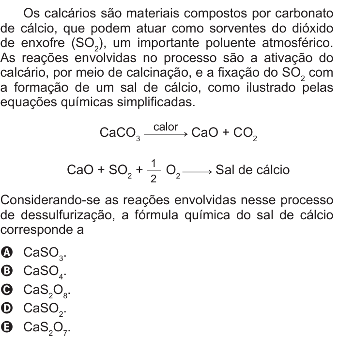 Questão 61 no caderno Branco do ENEM PPL 2015