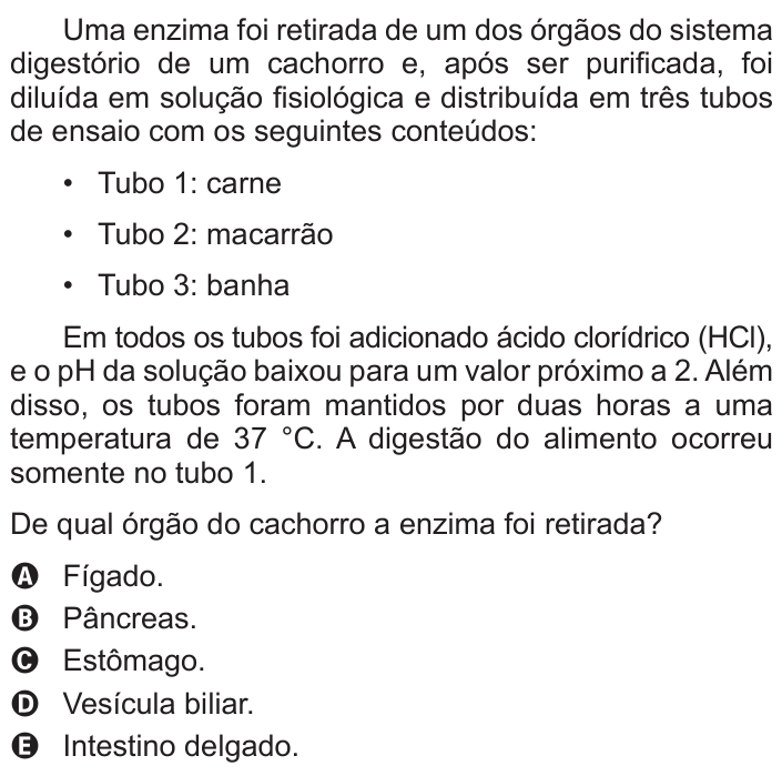 Questão 62 no caderno Branco do ENEM PPL 2015