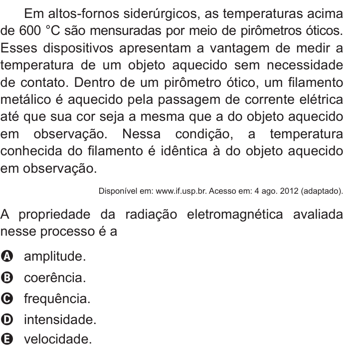 Questão 65 no caderno Branco do ENEM PPL 2015