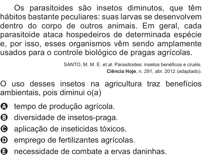 Questão 75 no caderno Branco do ENEM PPL 2015