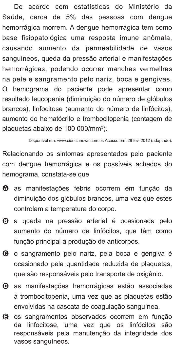 Questão 78 no caderno Branco do ENEM PPL 2015
