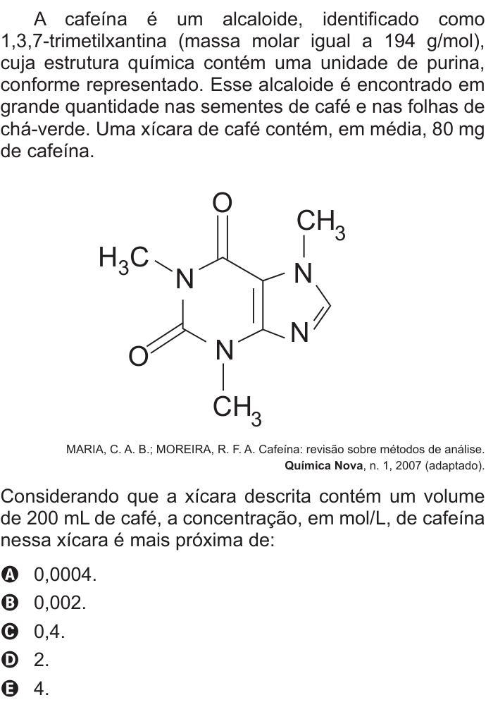 Questão 82 no caderno Branco do ENEM PPL 2015