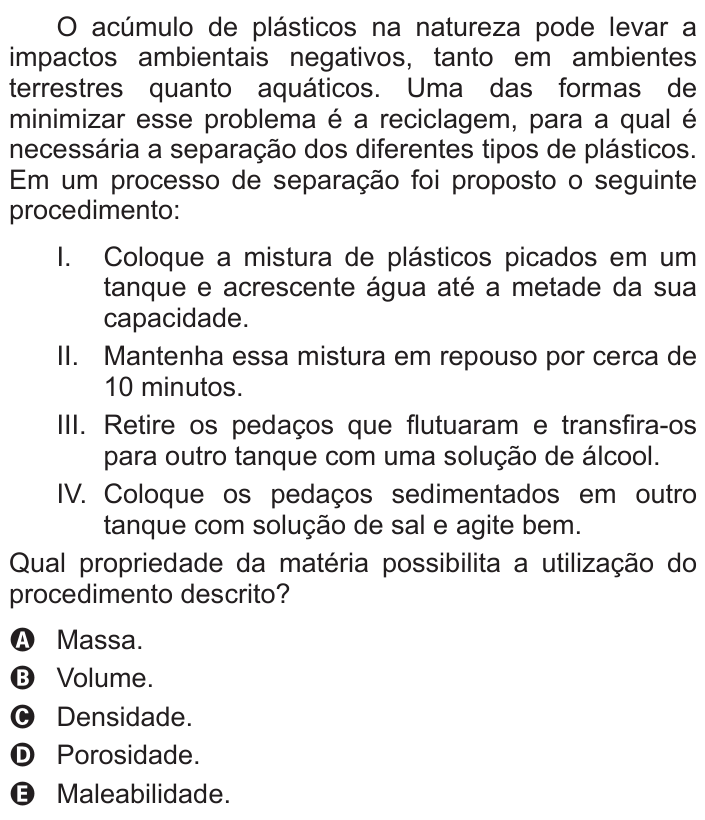 Questão 84 no caderno Branco do ENEM PPL 2015